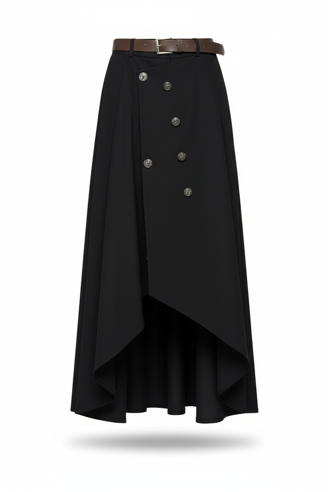 Jupe Homme Noire Asymétrique Fluide Moderne