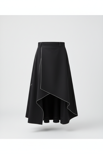 Jupe Homme Noire Asymétrique Chic Minimaliste