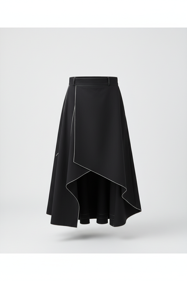 Jupe Homme Noire Asymétrique Chic Minimaliste
