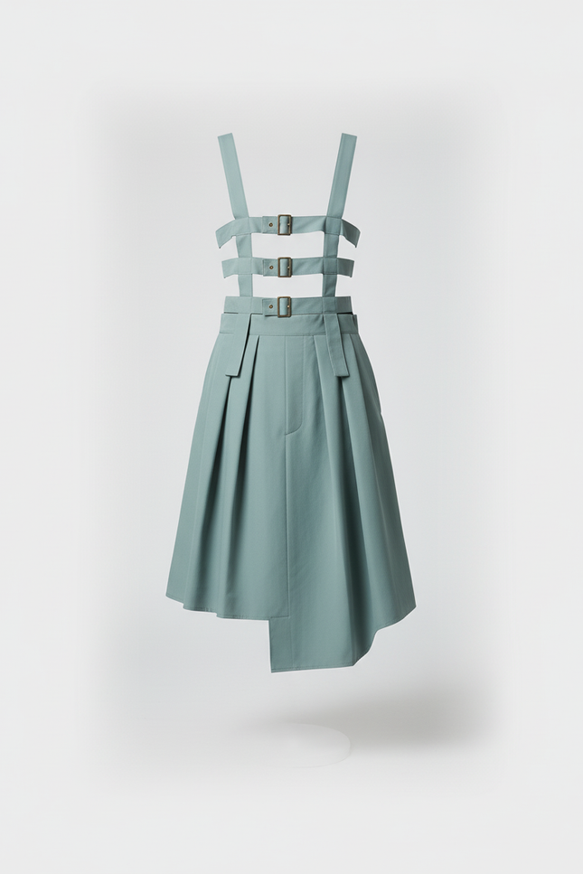 Jupe Homme Vert Sauge À Bretelles Décontractée