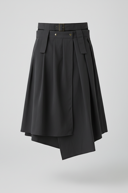 Jupe Homme Asymétrique Plissée Décontractée