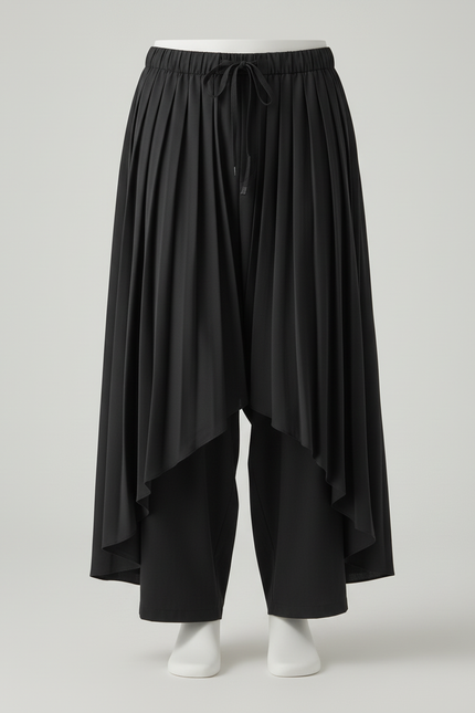 Jupe Homme Noire Plissée Irrégulière