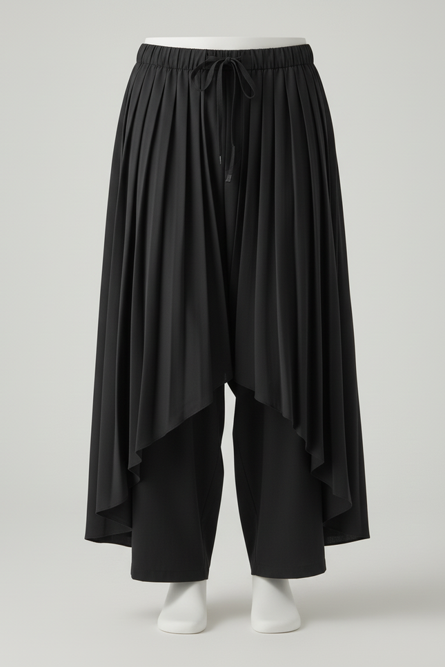 Jupe Homme Noire Plissée Irrégulière