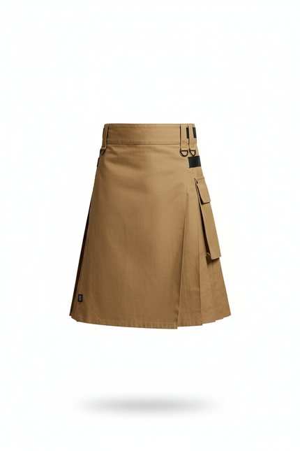 Jupe Homme Beige Plissée Décontractée