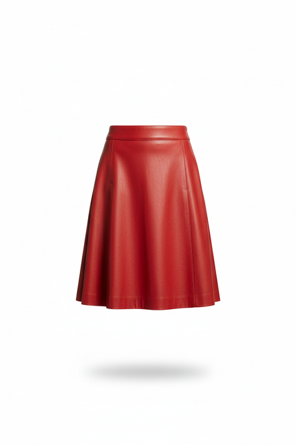 Jupe Homme Rouge Cuir Pu Plissée
