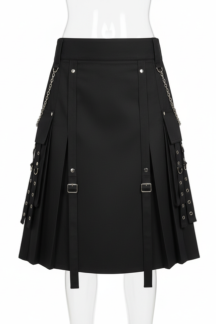 Jupe Homme Noire Plissée Chic Contemporaine