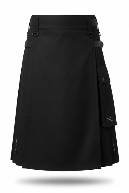 Jupe Homme Noire Plissée Cargo