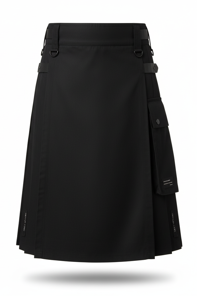 Jupe Homme Noire Plissée Cargo