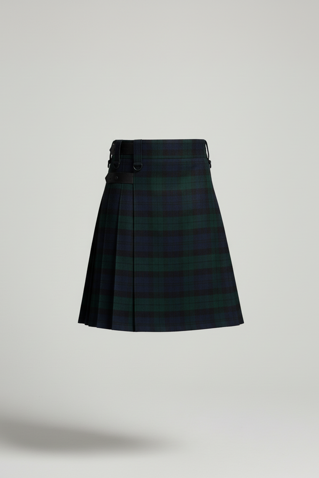 Jupe Homme Tartan Vert Plissée