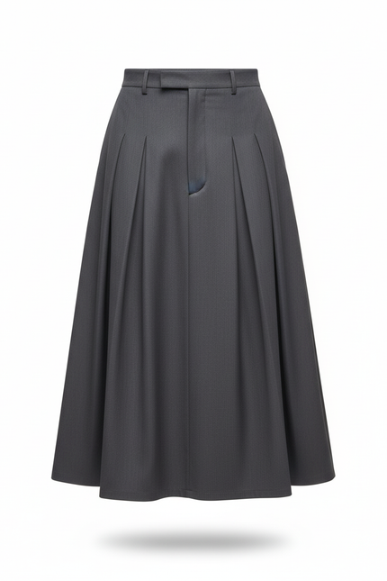 Jupe Homme Grise Plissée Fluide