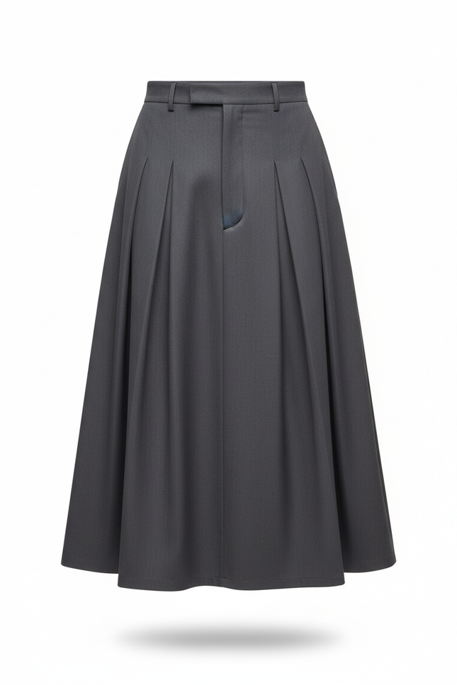 Jupe Homme Grise Plissée Fluide