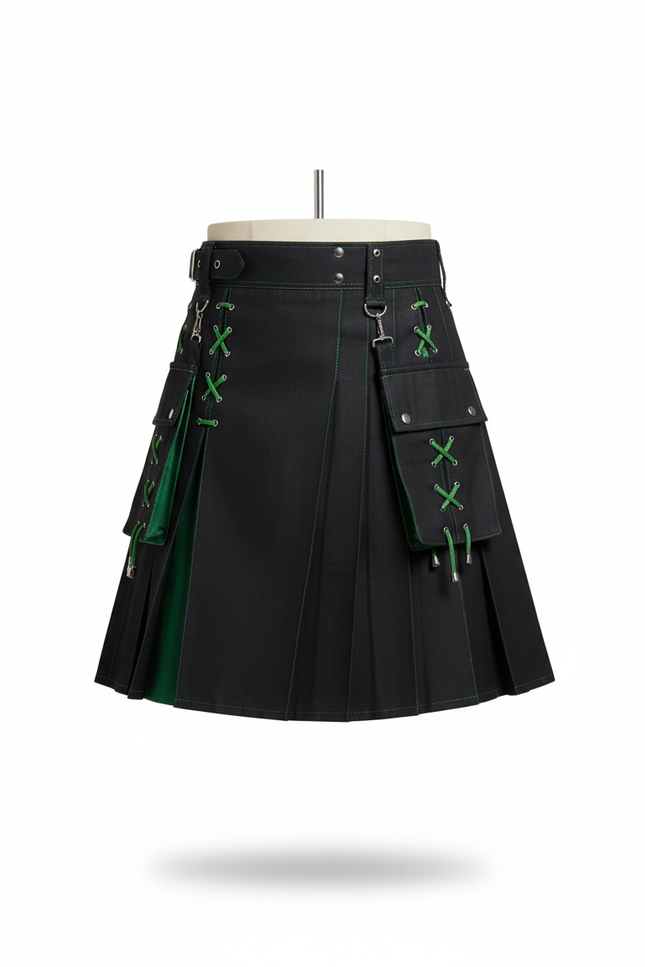 Jupe Homme Noire Plissée Médiévale