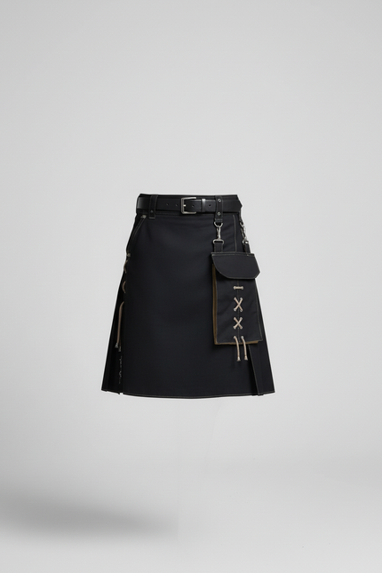 Jupe Homme Noire Plissée Décontractée Polyvalente