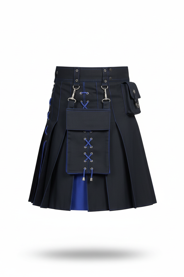 Jupe Homme Plissée Bicolore Utilitaire