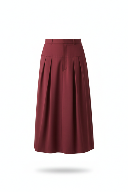 Jupe Homme Bordeaux Plissée Fluide