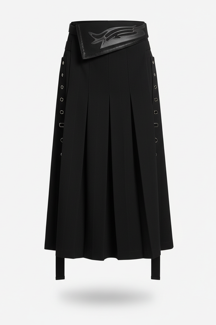 Jupe Homme Plissée Punk Asymétrique