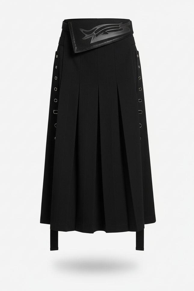 Jupe Homme Plissée Punk Asymétrique