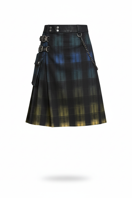 Jupe Homme Plaid Dégradé Plissée