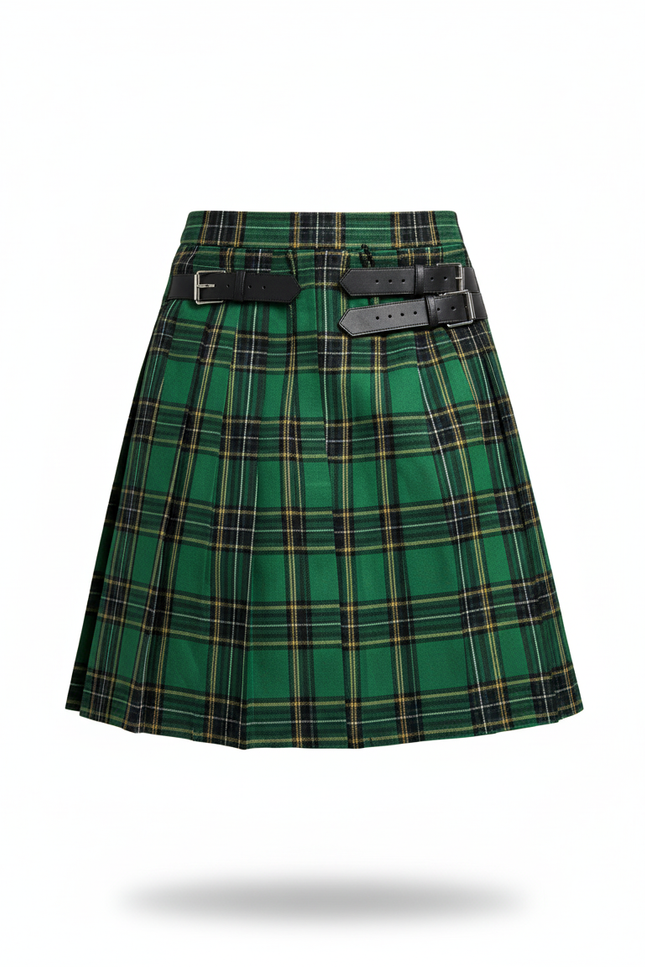 Jupe Homme Verte Écossaise Plissée Originale