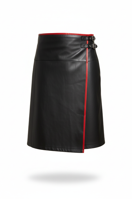 Jupe Homme Simili Cuir Noire Décontractée