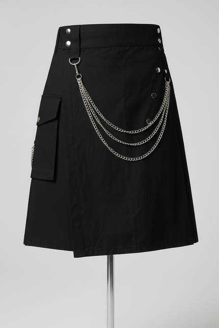 Jupe Homme Noire À Chaînes Décontractée