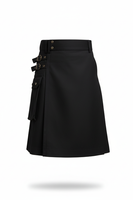 Jupe Homme Noire À Boucles Plissée