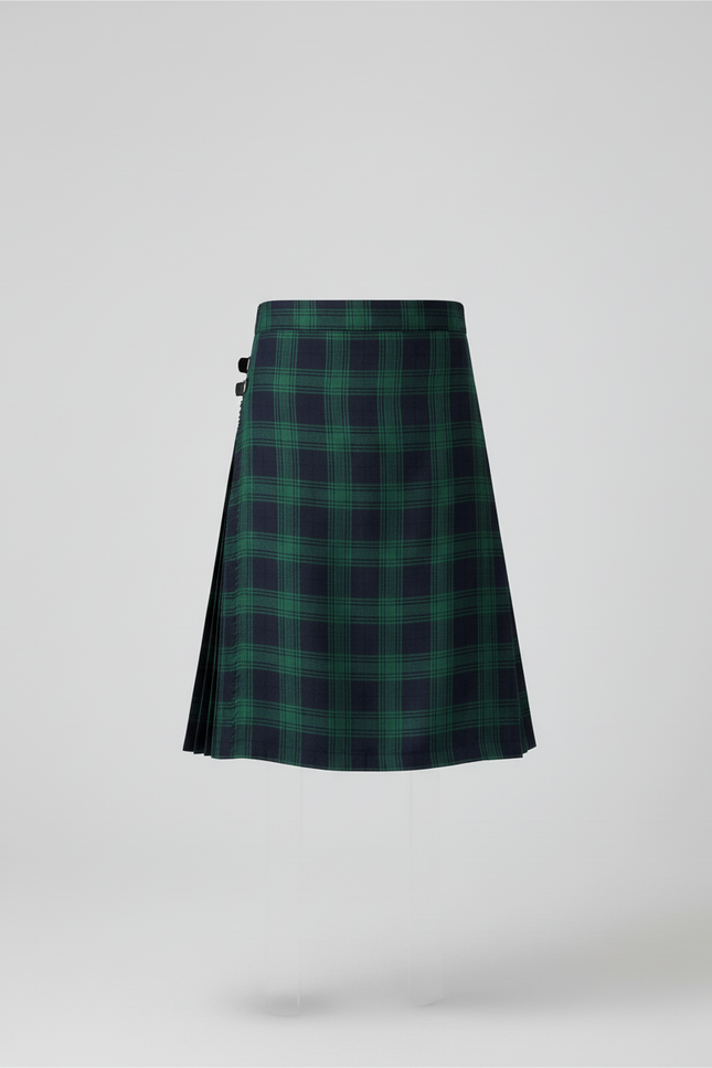 Jupe Homme Écossaise Verte Plissée Décontractée