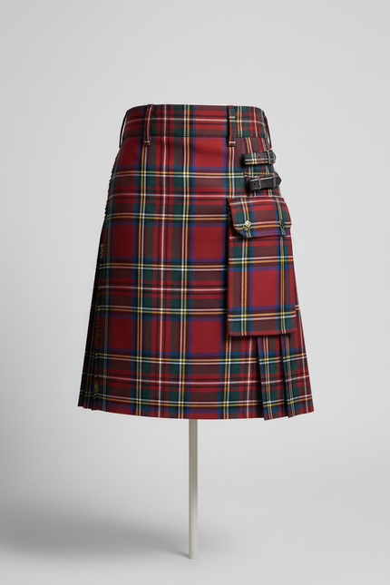 Jupe Homme Tartan Plissée Élégante Noble