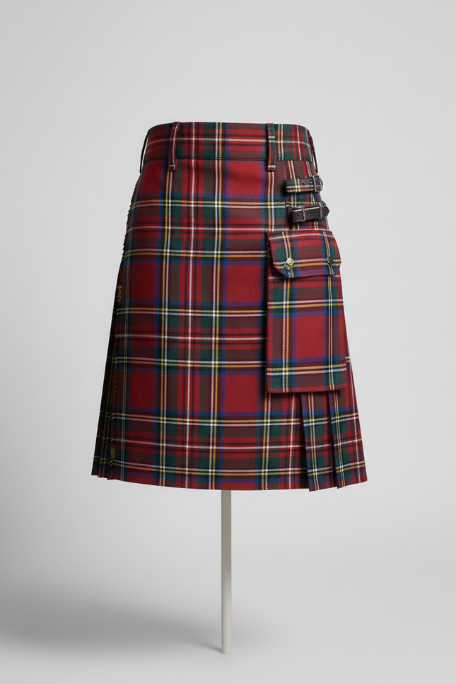 Jupe Homme Tartan Plissée Élégante Noble