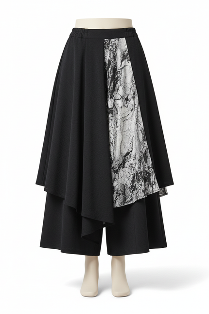 Jupe Homme Noire Motif Marbré Chic