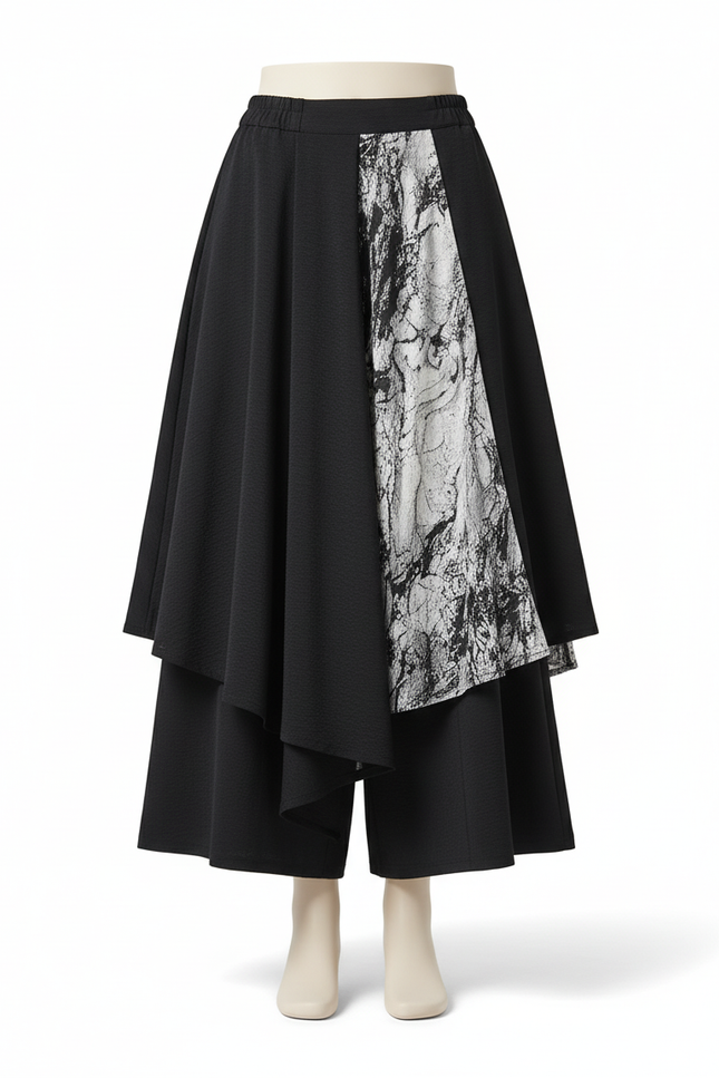 Jupe Homme Noire Motif Marbré Chic