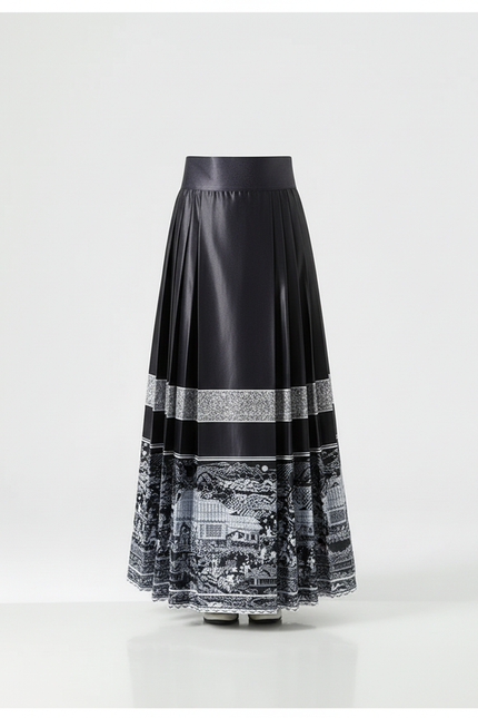 Jupe Homme Noire À Motifs Plissée