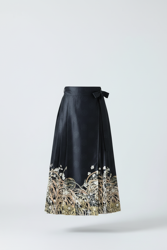 Jupe Homme Noire Motif Floral Élégante