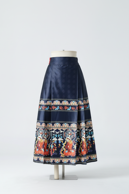 Jupe Homme Motif Ethnique Plissée Bohème