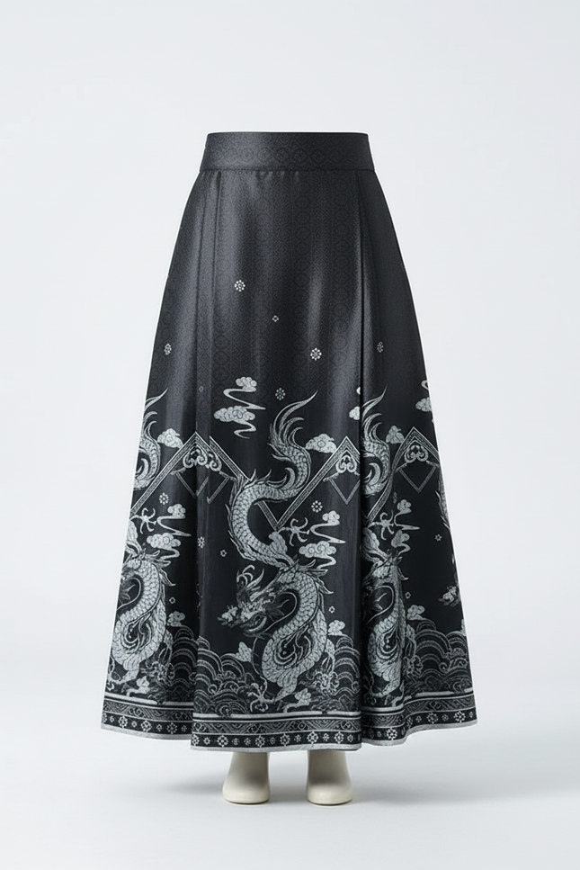 Jupe Homme Longue Motif Dragon Décontractée