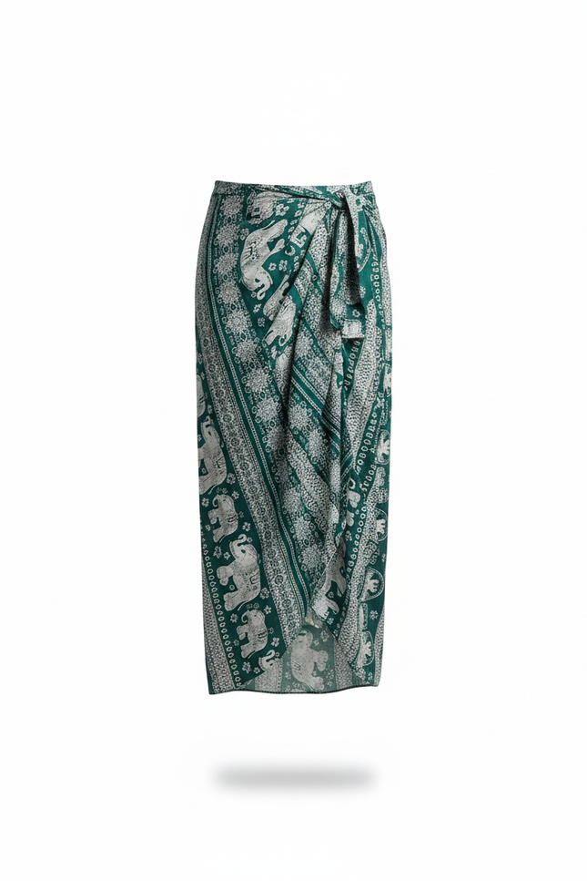 Jupe Homme Verte Éléphants Bohème