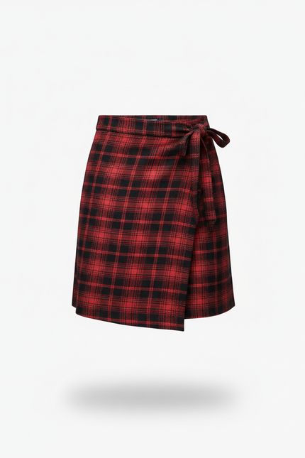 Jupe Homme Carreaux Rouge Asymétrique