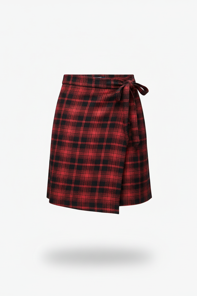 Jupe Homme Carreaux Rouge Asymétrique