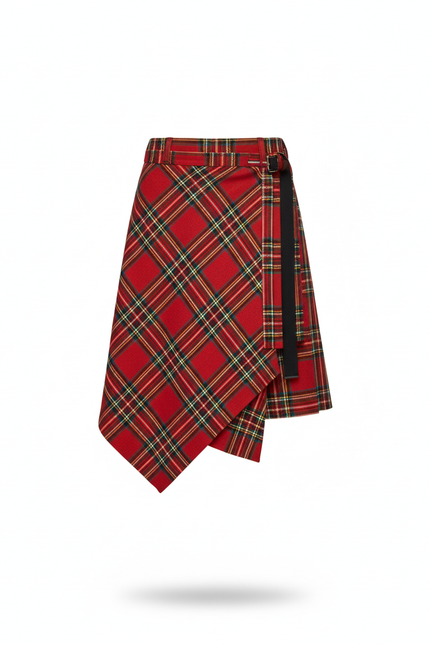 Jupe Homme Carreaux Asymétrique Décontractée