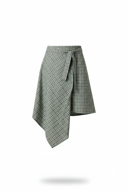 Jupe Homme À Carreaux Asymétrique Chic Moderne