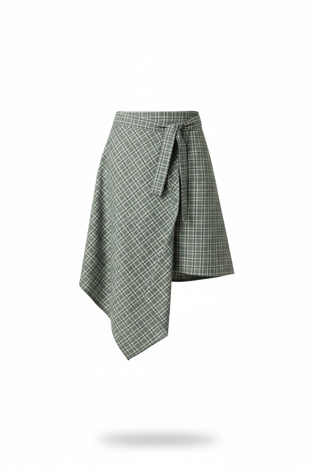 Jupe Homme À Carreaux Asymétrique Chic Moderne