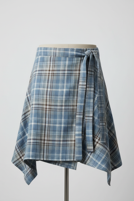 Jupe Homme À Carreaux Asymétrique Décontractée