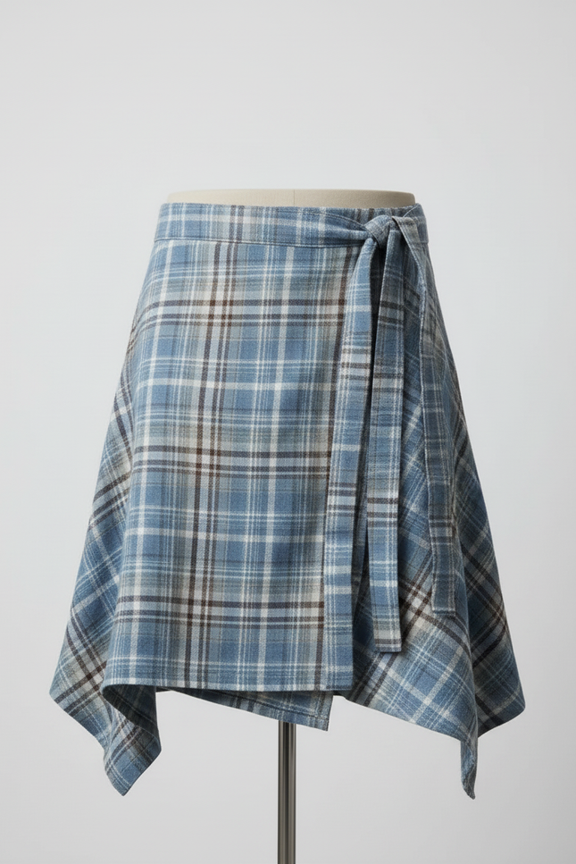 Jupe Homme À Carreaux Asymétrique Décontractée