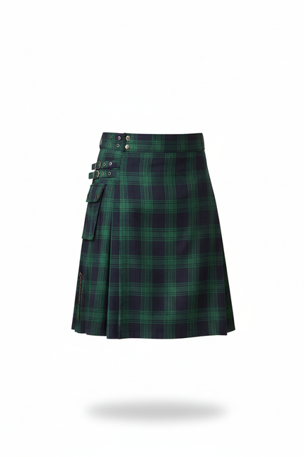 Jupe Homme Écossaise Plissée Verte