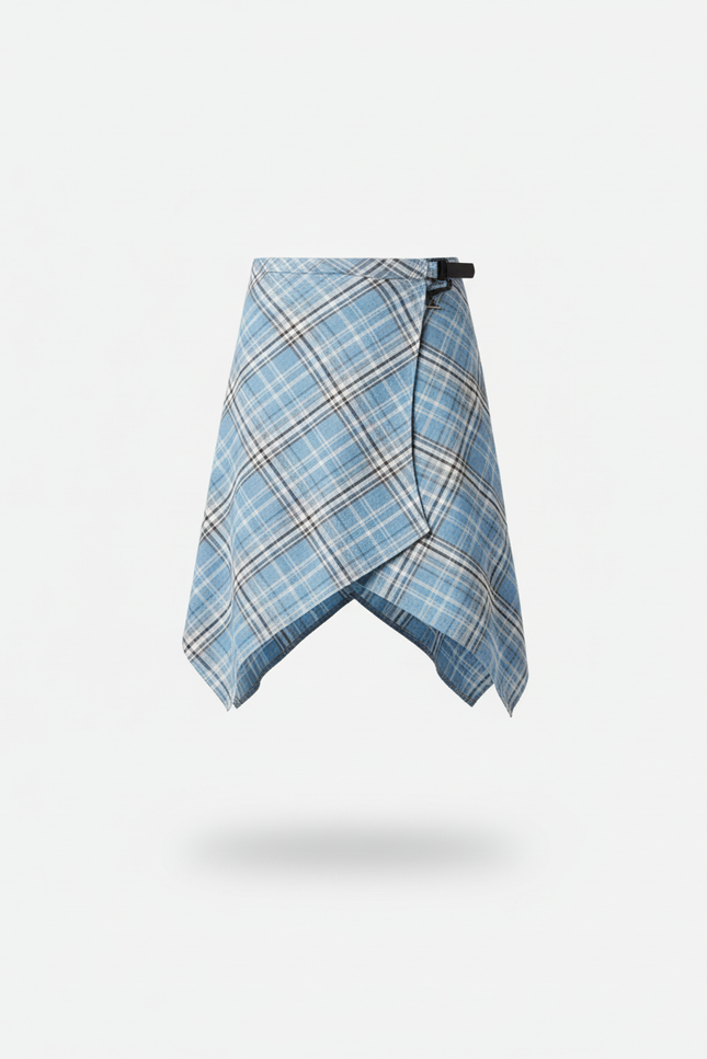 Jupe Homme Bleu À Carreaux Irrégulière Décontractée