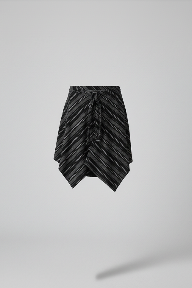 Jupe Homme Rayée Asymétrique Décontractée