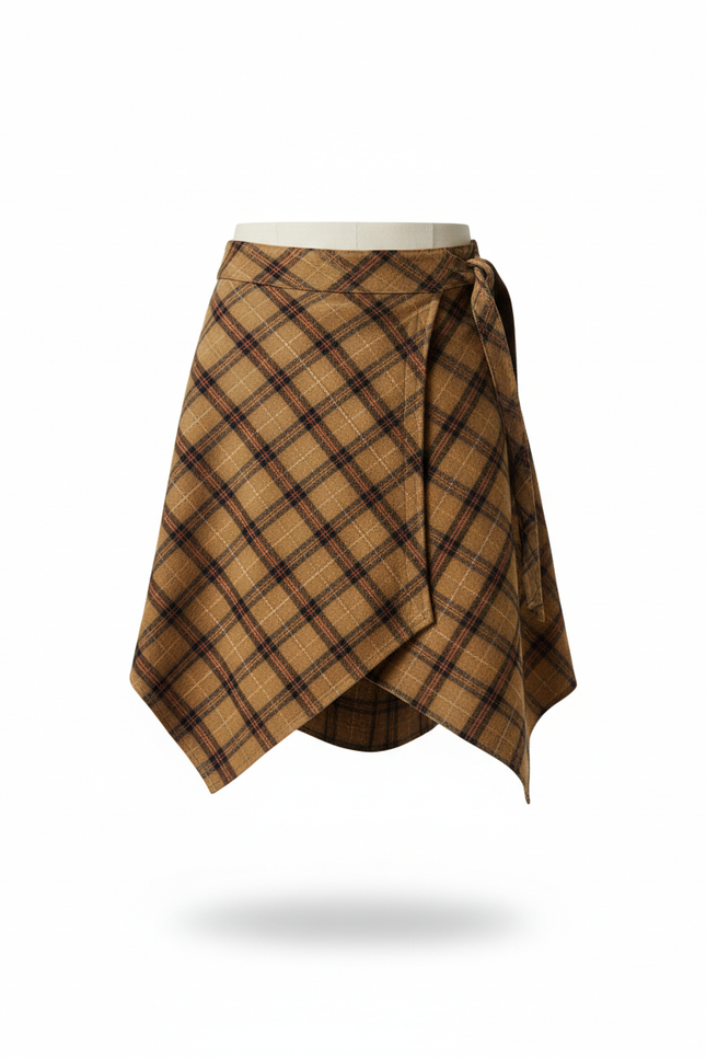 Jupe Homme Plaid Asymétrique Chic