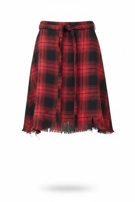 Jupe Homme Carreaux Rouges Déstructurée