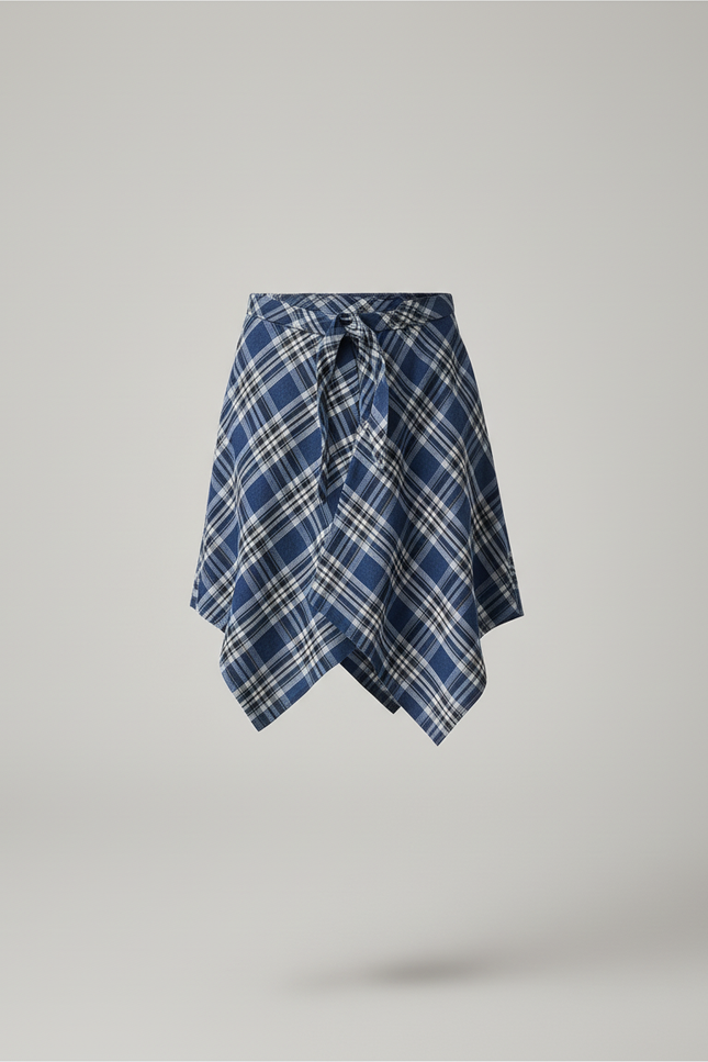 Jupe Homme À Carreaux Asymétrique Décontractée Streetwear