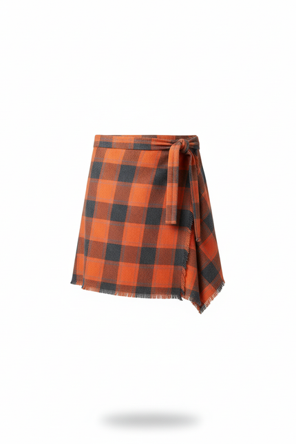 Jupe Homme Décontractée À Carreaux Orange